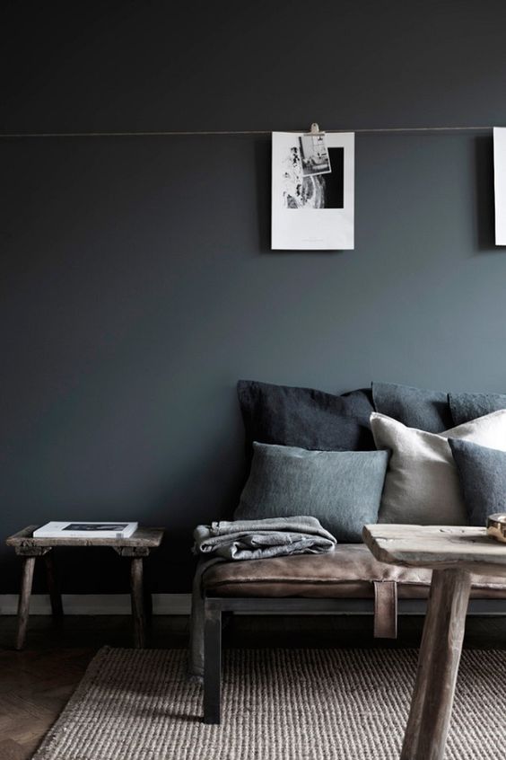 interior design monocromatico grigio