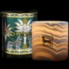 Ortigia-ambra-nera-alabaster-candela-grande-accesa