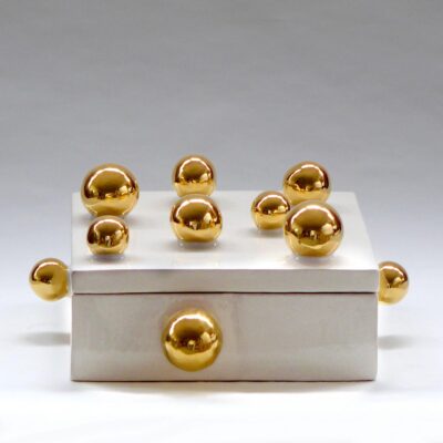 SCATOLA-CERAMICA-TOSCANA-SFERE-ORO-QUADRATA