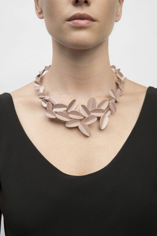 collana rose gold maison 203 leaves